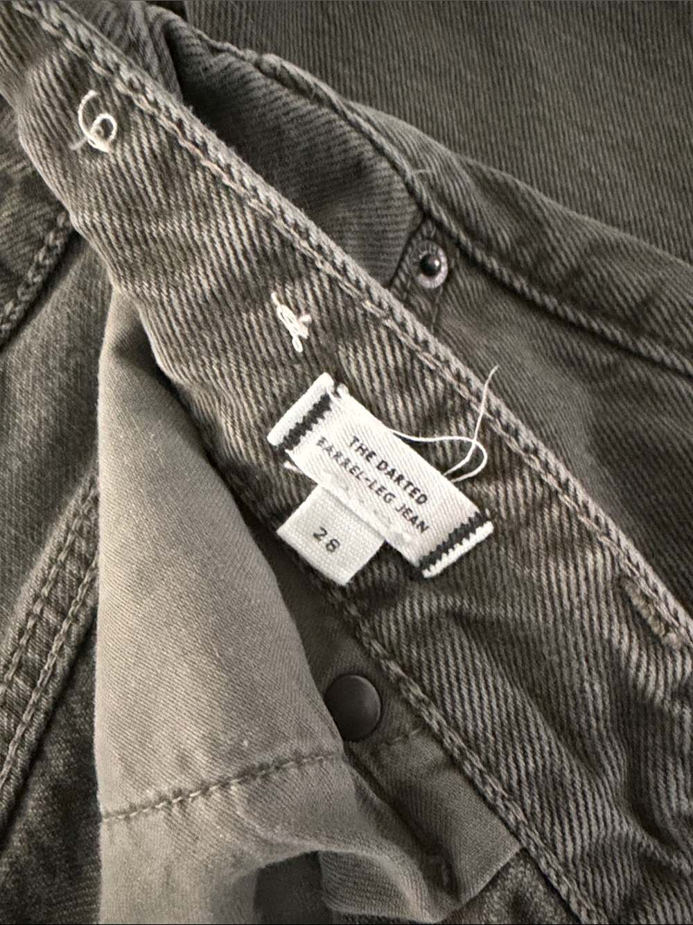Madewell Olive Green Denim Jeans with Branded Waist Label - Picture 3 of 6
